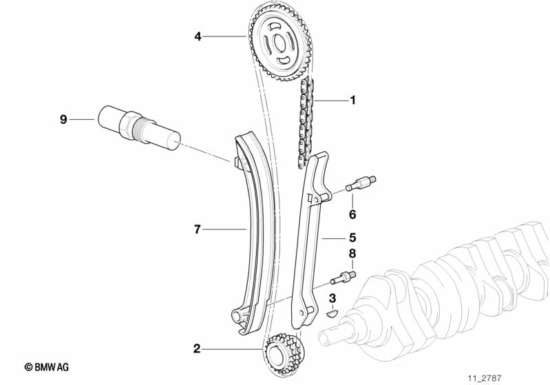 Приводная цепь механ.газораспред. Нж