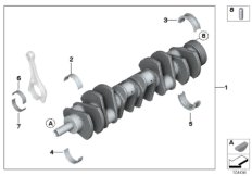 Коленчатый вал с вкладышами подшипников