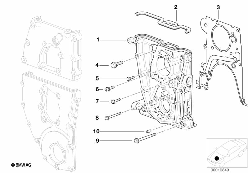E36/E46/E34/E36 Крышка с масляным насосом