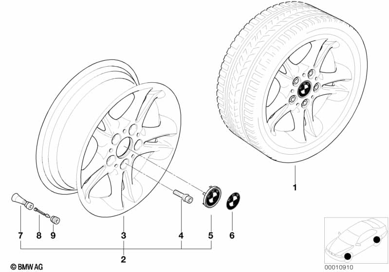 Л/с диск BMW со сдвоенными спицами 47