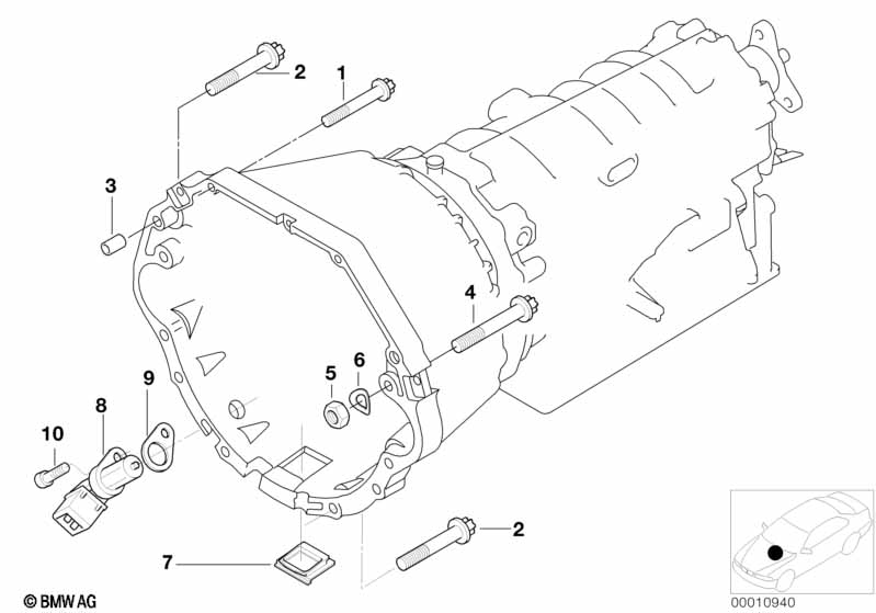 Крепление коробки передач