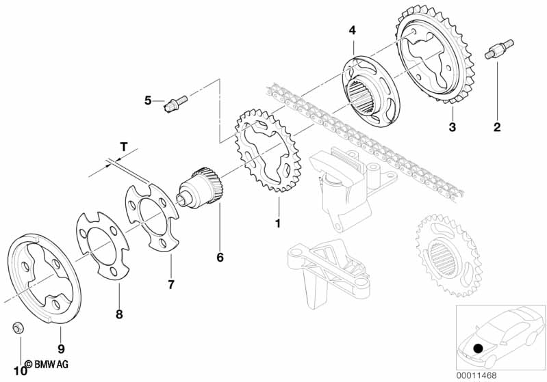 Приводная цепь мех.газораспред.Вх/выпуск