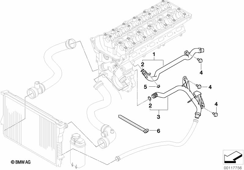Водяной шланг системы охлаждения