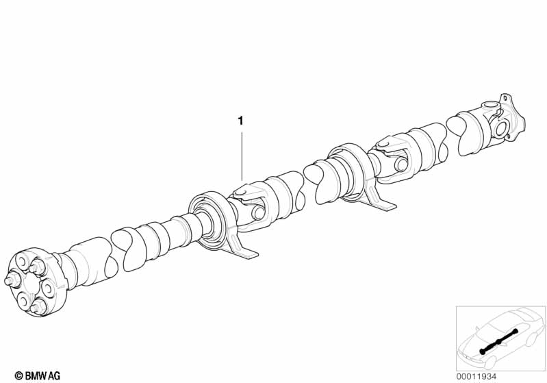 Карданный вал 3-частный