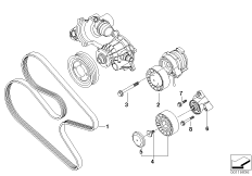 Ременный привод водяной помпы/генератора