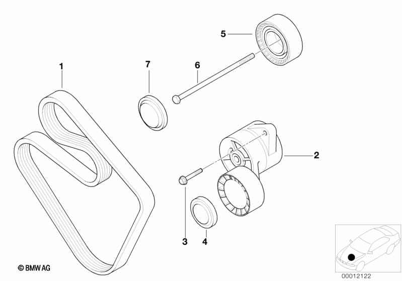 Ременный привод водяной помпы/генератора