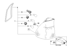 Блок задних фонарей на крыле