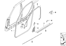 Накладки и уплотнения двери Пд