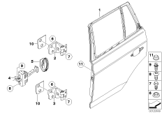 Задняя дверь - петля/ограничитель двери