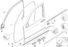 Накладки и уплотнения двери Пд