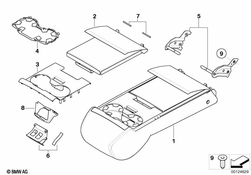 Средний подлокотник сиденья Зд