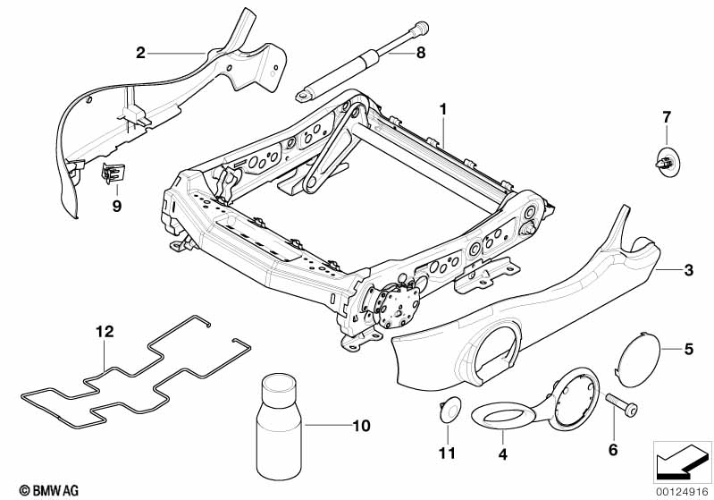 Каркас подушки переднего сиденья