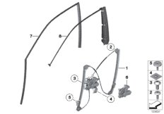 Механизм перемещения стекла двери Пд