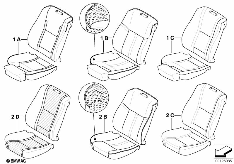 Рисунки швов сидений