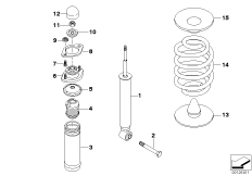 Аморт.стойка Зд, витая пружина/доп.элем.