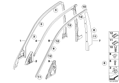 Накладки и уплотнения двери Пд