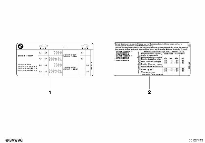 Шильдик "Reifendruck"