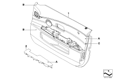 Обшивка двери Indi, част.кож.отделка Пд