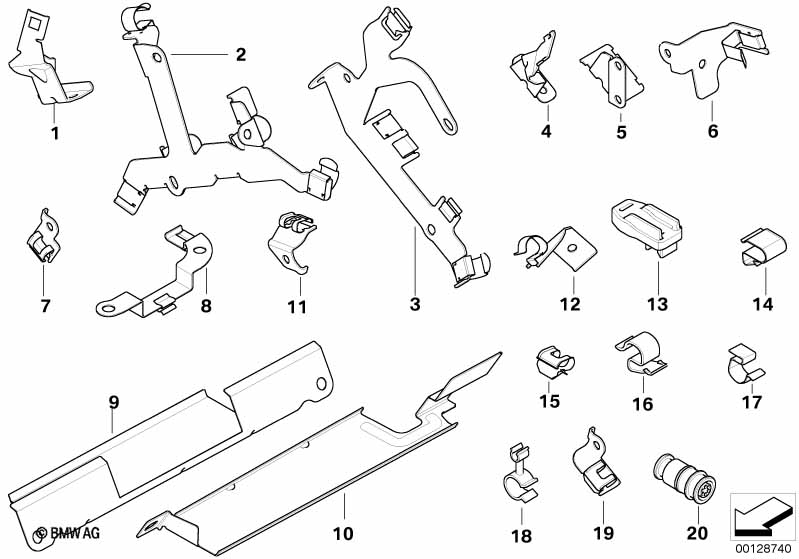 Элементы крепления жгута проводов