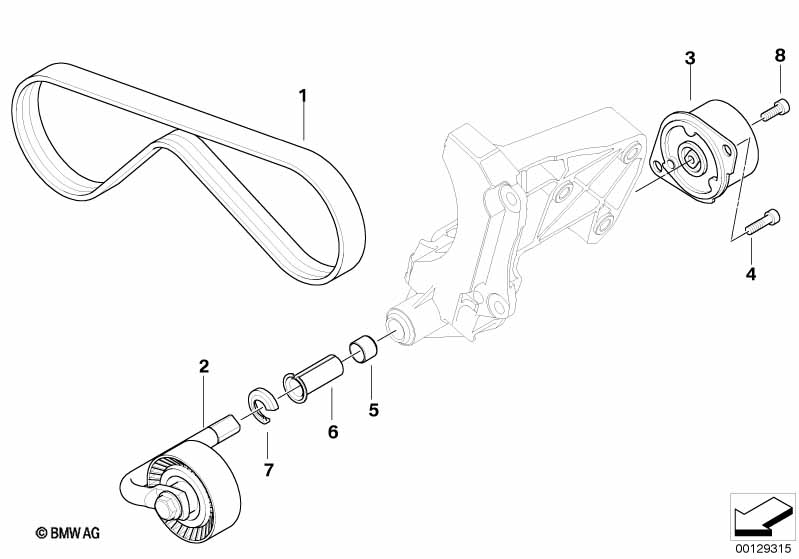 E46/E65/E83/E53 Клиновой рифленый ремень M57N