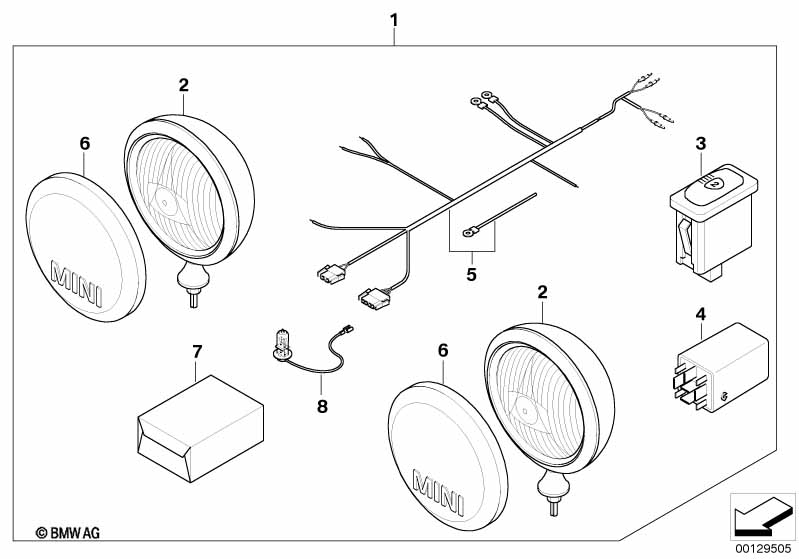 Компл.дооснащения фары дальнего света