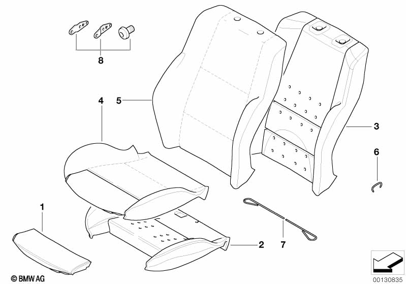 Набивка и обивка передн.сиденья