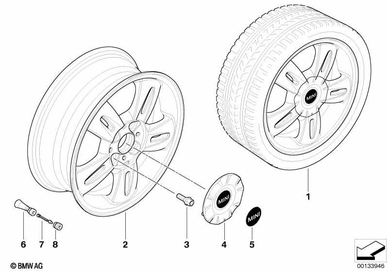 Легкосплавный диск MINI 5 Star Rocket93