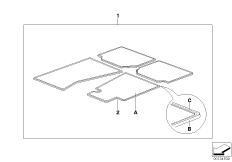 Инд.к-т ножных ковр., окантовка кожа