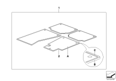 Инд.к-т ножных ковр., окантовка кожа