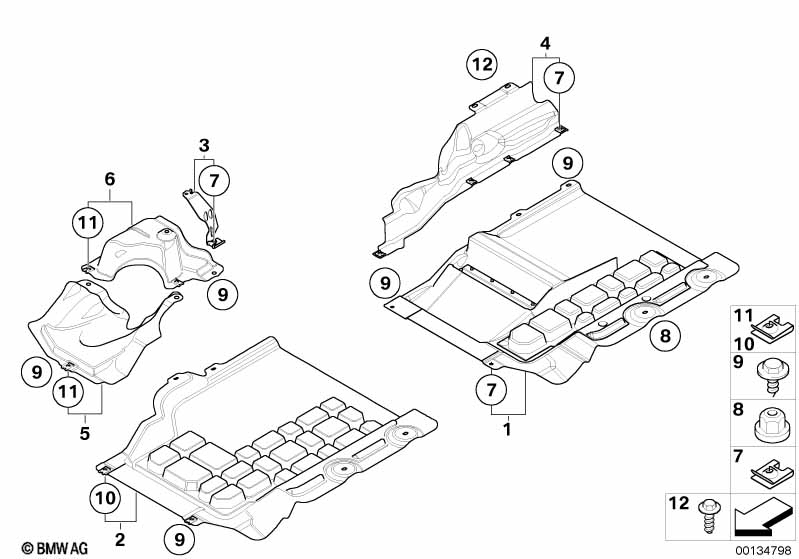E83/E83N Облицовка днища кузова с воздушн.каналом