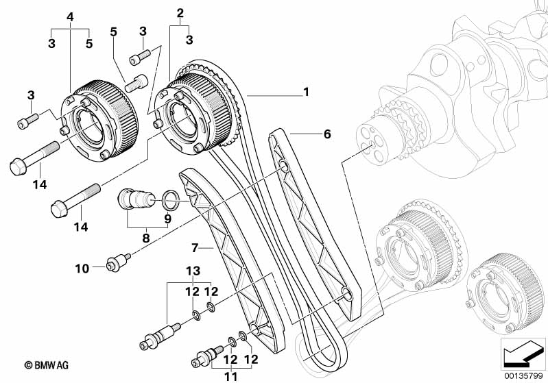 Привод.цепь механ.газораспред.цил.1-5