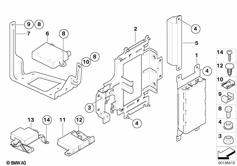 Детали SA 644 в багажнике
