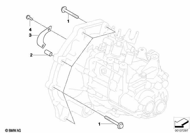 Крепление коробки передач