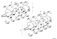 Коленчатый вал с вкладышами подшипников