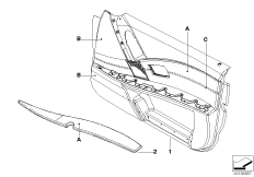 Обшивка двери Indi, част.кож.отделка Пд