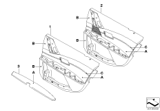 Обшивка двери Indi, част.кож.отделка Зд