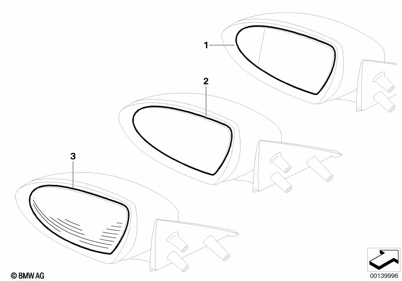 Стекло наружного зеркала в M-стиле