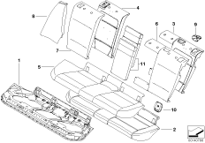 Набивка и обивка задн.сид.,люк в спинке