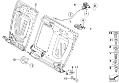 Каркас подушки зад.сид.с люком в спинке