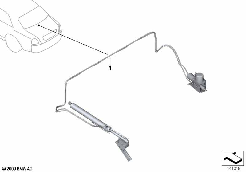 Гидравлические части крышки багажника