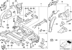 Пол багажника/брызговик Зд