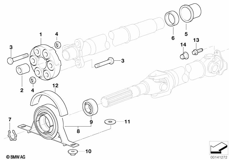 Шарнир с крест.промежут.опоры кард.вала