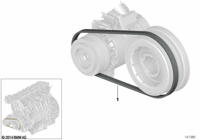 Ременный привод компрессора кондиц.