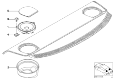 Детали динамика на полке за зад.сиденьем