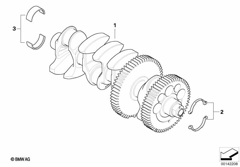 Kurbelwelle mit Lagerschalen