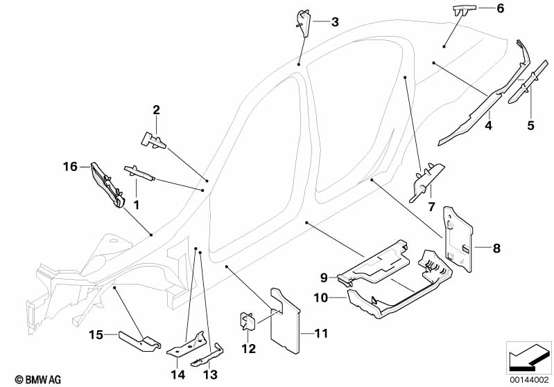 Детали из шумопогл.матер.в полост.боков.