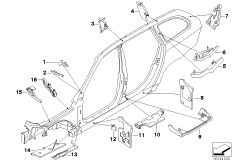Детали из шумопогл.матер.в полост.боков.