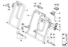 Каркас подушки зад.сид.с люком в спинке