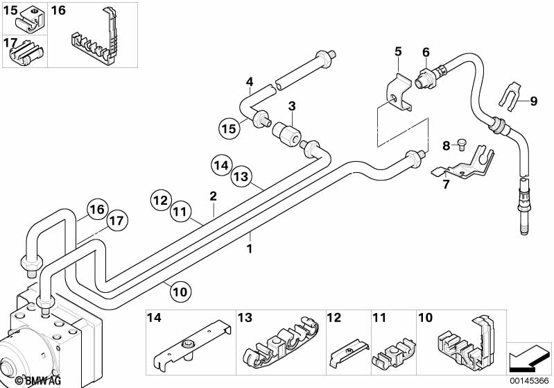 Трубопровод тормозного привода Зд с DSC