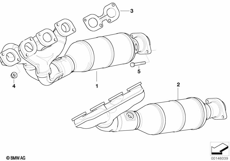 Выпускной коллектор с катализатором